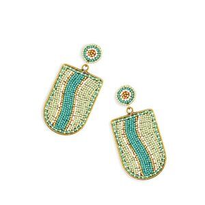 Myra Bag Sierra River Beaded Earrings Aqua Blue Green Southwestern NWT